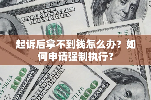 武汉起诉后拿不到钱怎么办？如何申请强制执行？