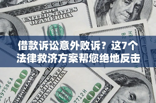 武汉借款诉讼意外败诉？这7个法律救济方案帮您绝地反击！