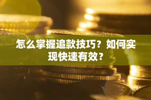 武汉怎么掌握追款技巧？如何实现快速有效？