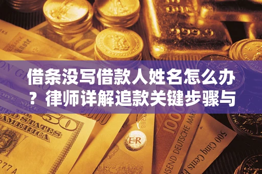 武汉借条没写借款人姓名怎么办？律师详解追款关键步骤与证据链构建