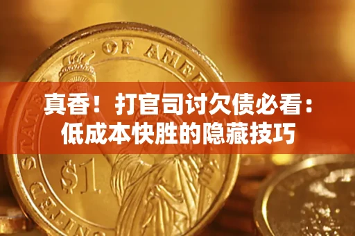 武汉真香！打官司讨欠债必看：低成本快胜的隐藏技巧